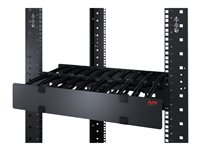 APC Horizontal Cable Manager Single-Sided with Cover - Administrationspanel til stativkabler med dække - sort - 1U - TAA-kompatibel - for P/N: SMTL1000RMI2UC, SMX1000C, SMX1500RM2UC, SMX1500RM2UCNC, SMX750C, SMX750CNC AR8612