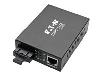 Eaton Tripp Lite Series Gigabit Multimode Fiber to Ethernet Media Converter, 10/100/1000 SC, International Power Supply, 850 nm, 550 m (1,804 ft.) - Fibermedieomformer - 1GbE - 10Base-T, 100Base-TX, 1000Base-T - RJ-45 / SC multimodus - op til 550 m - 850 nm N785-INT-SC-MM