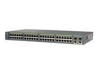 Cisco Catalyst 2960-Plus 48PST-S - Switch - Administreret - 48 x 10/100 (PoE) + 2 x Gigabit SFP + 2 x 10/100/1000 - monterbar på stativ - PoE (370 W) WS-C2960+48PST-S