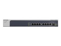 NETGEAR XS508M - Switch - ikke administreret - 7 x 10 Gigabit Ethernet + 1 x 10 Gigabit Ethernet / 10 Gigabit Ethernet SFP+ - desktop, monterbar på stativ XS508M-100EUS