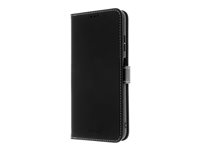 Insmat - Flipomslag til mobiltelefon - ægte læder, pap+papir, polyurethan, termoplastisk polyuretan (TPU) - sort - for Samsung Galaxy A15, A15 5G 650-3225