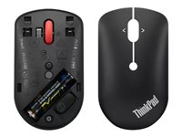 Lenovo ThinkPad Compact - Mus - højre- og venstrehåndet - optisk - 4 knapper - trådløs - 2.4 GHz - USB-C trådløs modtager - sort - OEM 4Y51D20848