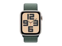 Apple Watch SE (GPS) - 2. generation - 44 mm - stjernelys-aluminium - smart ur med sportsløkke - blød dobbeltlagsnylon - søgrøn - håndledsstørrelse: 130-200 mm - 32 GB - Wi-Fi 4, Bluetooth - 32.9 g MXEW3QN/A