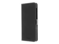 Insmat Flip Case - Flipomslag til mobiltelefon - ægte læder, termoplastisk polyuretan (TPU) - sort - for Samsung Galaxy A72 650-2946