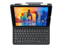 ZAGG Pro Keys - Tastatur og folio-kasse - bagbelyst - Bluetooth - Nordisk - sort/grå tastatur, sort/grå etui - for Apple 10.2-inch iPad (7. generation, 8. generation, 9. generation) 103407142