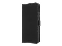 Insmat Exclusive - Flipomslag til mobiltelefon - ægte læder, papir, karton, polykarbonat, bomuld, aluminumfolie - sort - for Xiaomi MI 10T Lite 5G 650-2915