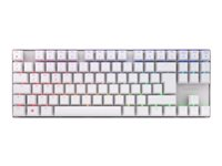 CHERRY XTRFY MX 8.2 - Tastatur - 80% - TKL - bagbelyst - trådløs - Bluetooth 5.2, 2.4 GHz, USB-C - QWERTY - USA - tastkontakt: CHERRY MX2A Red - hvid G80-3882HJAUS-0