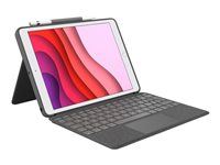 Logitech Combo Touch - Tastatur og folio-kasse - med trackpad - bagbelyst - Apple Smart connector - QWERTY - nordisk (dansk/finsk/norsk/svensk) - oxford-grå - for Apple 10.9-inch iPad (10. generation); iPad A16 Wi-Fi, A16 Wi-Fi + Cellular 920-011440