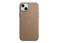 Apple - Bagsidecover til mobiltelefon - MagSafe-kompatibilitet - mikrotwill, FineWoven - taupe - for iPhone 15 Plus MT473ZM/A