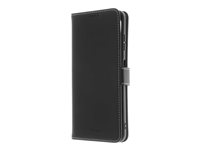 Insmat Exclusive - Flipomslag til mobiltelefon - papir, polyurethan, læder, pap, termoplastisk polyuretan (TPU) - sort - for Samsung Galaxy A23, A23 5G 650-3093
