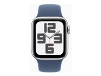 Apple Watch SE (GPS) - 2. generation - 40 mm - sølvaluminium - smart ur med sportsbånd - fluoroelastomer - denim - båndstørrelse: M/L - 32 GB - Wi-Fi 4, Bluetooth - 26.4 g MXED3QN/A