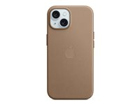 Apple - Bagsidecover til mobiltelefon - MagSafe-kompatibilitet - mikrotwill, FineWoven - taupe - for iPhone 15 MT3C3ZM/A