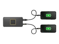 OtterBox - Trådløs power bank - 10000 mAh - 3 A - QC 2.0, QC 3.0, Apple Fast Charge, Huawei Fast Charge, PD 2.0, PD 3.0, AFC, SFCP, PE 1.1+, PE 2.0+, USB BC 1.2 - 2 output-stikforbindelser (24 pin USB-C, USB) - på kabel: USB-C - sort 78-80639