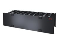 APC Cable Management - Administrationspanel til stativkabler med dække - sort - 3U - TAA-kompatibel - for P/N: SMTL1000RMI2UC, SMX1000C, SMX1500RM2UC, SMX1500RM2UCNC, SMX750C, SMX750CNC AR8605
