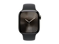 Apple Watch Series 10 (GPS + Cellular) - 42 mm - skifer titanium - smart ur med sportsbånd - fluoroelastomer - sort - båndstørrelse: S/M - 64 GB - LTE, Wi-Fi 4, UWB, Bluetooth - 4G - 34.4 g MWXG3QN/A