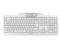 CHERRY SECURE BOARD 1.0 - Tastatur - med NFC - USB - Pan Nordic - tastkontakt: CHERRY LPK - hvid/grå JK-A0400PN-0
