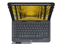 Logitech Universal Folio for 9-10 inch Tablets - Tastatur og folio-kasse - trådløs - Bluetooth 3.0 - nordisk 920-008340