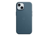 Apple - Bagsidecover til mobiltelefon - MagSafe-kompatibilitet - FineWoven - havblå - for iPhone 15 MT3G3ZM/A