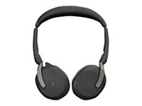 Jabra Evolve2 65 Flex MS Stereo - Headset - på øret - Bluetooth - trådløs - aktiv støjfjerning - USB-A - sort - Certified for Microsoft Teams 26699-999-999