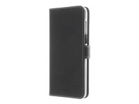 Insmat Exclusive Flip Case - Flipomslag til mobiltelefon - ægte læder, polyurethan, polykarbonat - sort - for Motorola Moto G8 Power 650-2862