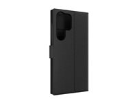 iFrogz Defence - Flipomslag til mobiltelefon - føles som læder - sort - for Samsung Galaxy S23 Ultra 302011026