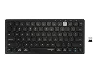 Kensington Multi-Device Dual Wireless Compact Keyboard - Tastatur - trådløs - 2.4 GHz, Bluetooth 3.0, Bluetooth 5.0 - Pan Nordic - sort K75502PN