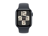 Apple Watch SE (GPS) - 2. generation - 40 mm - midnatsaluminium - smart ur med sportsbånd - fluoroelastomer - midnat - båndstørrelse: M/L - 32 GB - Wi-Fi 4, Bluetooth - 26.4 g MXE93QN/A