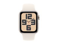 Apple Watch SE (GPS + Cellular) - 2. generation - 40 mm - stjernelys-aluminium - smart ur med sportsbånd - fluoroelastomer - stjernelys - båndstørrelse: S/M - 32 GB - LTE, Wi-Fi 4, Bluetooth - 4G - 27.8 g MXGJ3QN/A