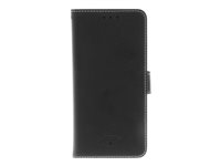 Insmat Exclusive Flip Case - Flipomslag til mobiltelefon - ægte læder - sort - for Samsung Galaxy A8 (2018) 650-2628