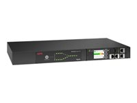 APC - Automatisk transferkontakt (rackversion) - AC 230 V - 3840 VA - 1-faset - USB, Ethernet 10/100/1000 - output-stikforbindelser: 1 - 1U - sort AP4422A