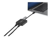 StarTech.com USB 3.0 to Dual Port Gigabit Ethernet Adapter w/ USB Port - 10/100/100 - USB Gigabit LAN Network NIC Adapter (USB32000SPT) - Netværksadapter - USB 3.0 - 1GbE - 1000Base-T - 2 porte - sort USB32000SPT