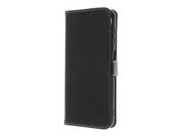 Insmat - Flipomslag til mobiltelefon - ægte læder, termoplastisk polyuretan (TPU), karton+papir+aluminiumsfolie, bomuldssyninger - sort - for Samsung Galaxy A13 5G 650-3056