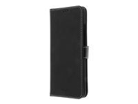Insmat Flip Case - Flipomslag til mobiltelefon - ægte læder, termoplastisk polyuretan (TPU) - sort - for Samsung Galaxy A02s 650-2929