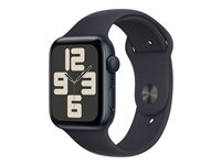Apple Watch SE (GPS) - 2. generation - 44 mm - midnatsaluminium - smart ur med sportsbånd - fluoroelastomer - midnat - båndstørrelse: M/L - 32 GB - Wi-Fi, Bluetooth - 32.9 g MRE93DH/A