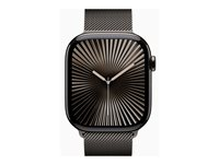 Apple Watch Series 10 (GPS + Cellular) - 46 mm - skifer titanium - smart ur med milanesisk løkke - rustfrit stålnet - skifer - båndstørrelse: M/L - 64 GB - LTE, Wi-Fi 4, UWB, Bluetooth - 4G - 41.7 g MWYW3QN/A