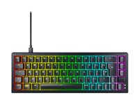 CHERRY K5V2 - Tastatur - 65% - compact TKL - baggrundsbelyst - USB - QWERTY - Nordisk - tastkontakt: CHERRY MX2A Rød (hot-swappable) - sort CX-K5V2-RGB-CPT-BLACK-R-NOR