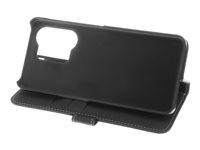 Insmat - Flipomslag til mobiltelefon - ægte læder, termoplastisk polyuretan (TPU) ramme, bomuldssyninger - sort - for OnePlus Nord 3 5G 650-3174