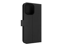 iFrogz Defence - Beskyttende kasse flipomslag til mobiltelefon - læder - sort - for Apple iPhone 15 Pro Max 302011839