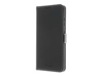 Insmat Exclusive - Flipomslag til mobiltelefon - ægte læder, termoplastisk polyuretan (TPU), karton+papir+aluminiumsfolie, bomuldssyninger - sort - for Samsung Galaxy A33 5G 650-3052