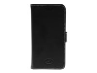 Insmat Exclusive Flip Case - Flipomslag til mobiltelefon - ægte læder - sort - for Samsung Galaxy Xcover 4 650-2571