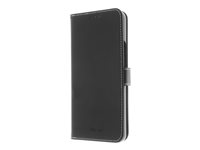 Insmat - Flipomslag til mobiltelefon - ægte læder, polykarbonat, bronze, karton+papir+aluminiumsfolie, bomuldssyninger - sort - for Honor X6 650-3160