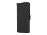 Insmat Exclusive Flip Case - Flipomslag til mobiltelefon - læder, polykarbonat - sort - for OnePlus 7 Pro 650-2759