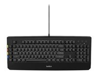 Belkin KVM Remote Control with Integrated Keyboard - Tastatur - bagbelyst - USB - sort - TAA-kompatibel F1DN008KBDUK