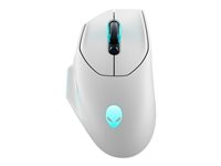 Alienware AW620M - Mus - højrehåndet - optisk - 7 knapper - kablet, trådløs - USB, 2.4 GHz - månelys - detailsalg - boks AW620M-W-DEAM