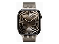 Apple Watch Series 10 (GPS + Cellular) - 46 mm - naturlig titanium - smart ur med milanesisk løkke - rustfrit stålnet - naturlig - båndstørrelse: S/M - 64 GB - LTE, Wi-Fi 4, UWB, Bluetooth - 4G - 41.7 g MC7Q4QN/A