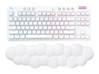 Logitech G G715 - Tastatur - tenkeyless - bagbelyst - trådløs - Bluetooth, 2.4 GHz - QWERTY - nordisk (dansk/finsk/norsk/svensk) - tastkontakt: Tactile - hvid 920-010462