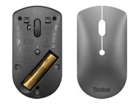 Lenovo ThinkPad Silent - Mus - højre- og venstrehåndet - blå optisk - 3 knapper - trådløs - Bluetooth 5.0 - jerngrå - detailsalg 4Y50X88824