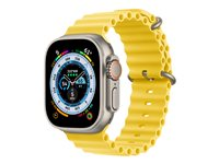 Apple Watch Ultra - 49 mm - titanium - smart ur med Ocean-bånd - fluoroelastomer - gul - håndledsstørrelse: 130-200 mm - 32 GB - Wi-Fi, LTE, UWB, Bluetooth - 4G - 61.3 g MNHG3DH/A