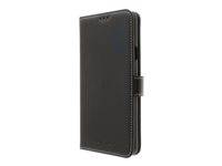 Insmat Exclusive - Flipomslag til mobiltelefon - ægte læder, papir, karton, polykarbonat, aluminumfolie - sort - for Samsung Galaxy A20s 650-2886