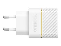 OtterBox Wall Charger - Strømforsyningsadapter - 20 Watt (24 pin USB-C) - hvid - Europa (eksklusive Storbritannien, Irland, Malta, Cypern) 78-80349